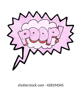 freehand Sprache Blase strukturierte Cartoon Poop! Text