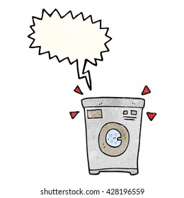 freehand speech bubble textured cartoon washing machine