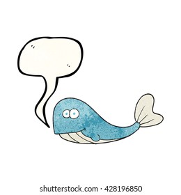 baleia de desenho animado texturizado de fala à mão livre
