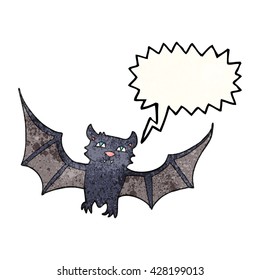 freehand speech bubble textured cartoon halloween bat