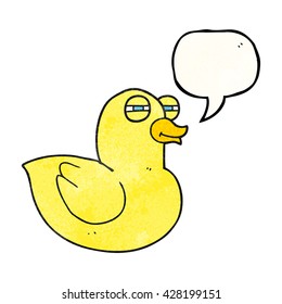 freehand speech bubble textured cartoon funny rubber duck