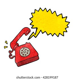 Freibord-Sprechblase strukturierte Cartoon-Klingeltelefon