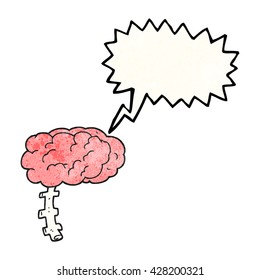 freehand speech bubble textured cartoon brain