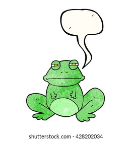 freehand speech bubble textured cartoon frog