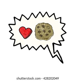 freehand speech bubble textured cartoon cookie