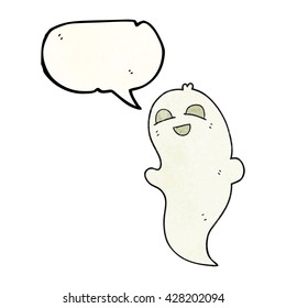 freehand speech bubble textured cartoon halloween ghost