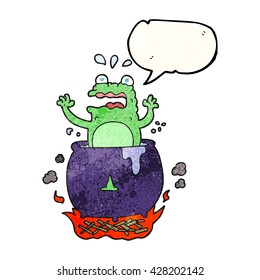 freehand speech bubble textured cartoon funny halloween toad