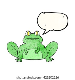 freehand speech bubble textured cartoon frog