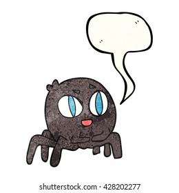 freehand speech bubble textured cartoon spider