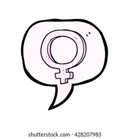 freehand speech bubble textured cartoon female symbol