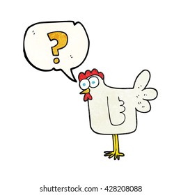 caricatura texturada de burbuja de la libre expresión pollo confundido