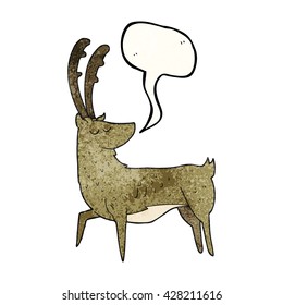 freehand speech bubble textured cartoon manly stag