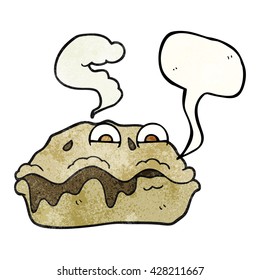 freehand speech bubble textured cartoon hot pie