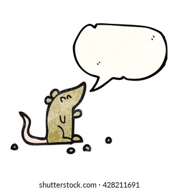 freehand speech bubble textured cartoon mouse