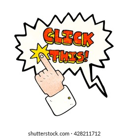 freehand speech bubble textured cartoon click this symbol with hand
