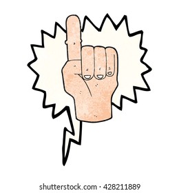 freehand speech bubble textured cartoon pointing finger