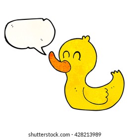freehand speech bubble textured cartoon cute duck