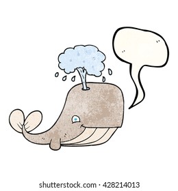 Freehand-Sprechblase strukturierte Cartoon-Wal Spuwasser