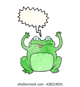 freehand speech bubble textured cartoon funny frog