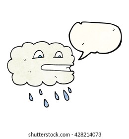 freehand speech bubble textured cartoon rain cloud