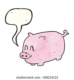 Frisehand-Sprechblase strukturierte Cartoon-Schwein
