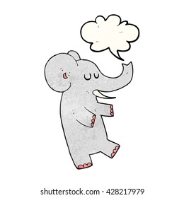 freehand speech bubble textured cartoon dancing elephant