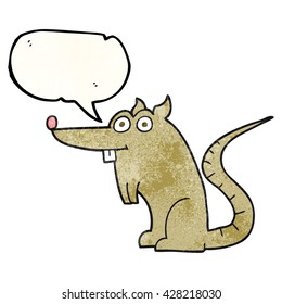 freehand speech bubble textured cartoon rat