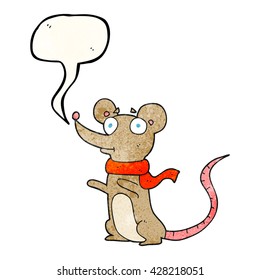 ratón de dibujos animados con textura de burbuja de voz libre