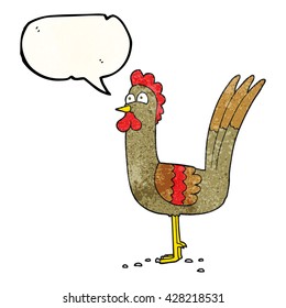 freehand speech bubble textured cartoon chicken