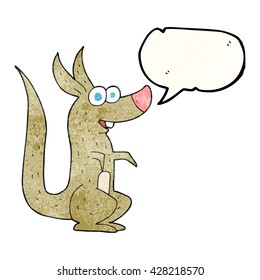 canguro de dibujos animados con textura de burbuja de voz a mano libre