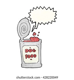 freehand speech bubble textured cartoon dog food