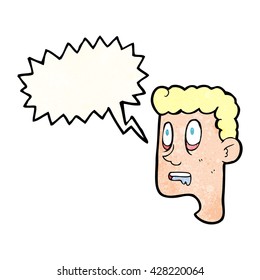 freehand speech bubble textured cartoon staring man drooling