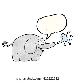 burbuja de expresión libre texturizada elefante de dibujos animados chorreando agua