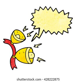 freehand speech bubble textured cartoon jingle bells