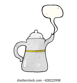 freehand speech bubble textured cartoon coffee pot