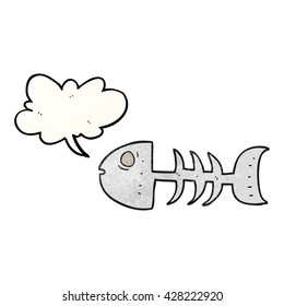 burbuja de habla libre textura de caricatura de huesos de peces