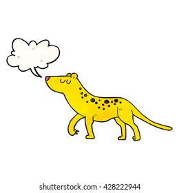 freehand speech bubble textured cartoon leopard