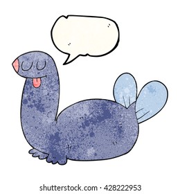 freehand speech bubble textured cartoon seal