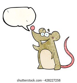 freehand speech bubble textured cartoon mouse