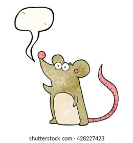 ratón de dibujos animados con textura de burbuja de voz libre
