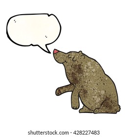 freehand speech bubble textured cartoon bear