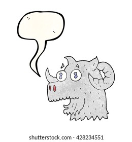 Karikaturenkopf mit Freiblattblase