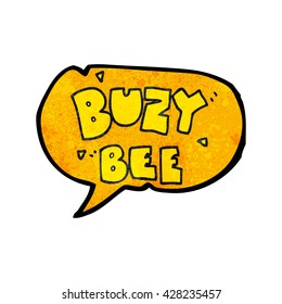 föthand-Sprechblase strukturierte Cartoon-Buzy-Bienenkopfzeichen