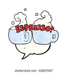 freehand speech bubble textured cartoon espresso
