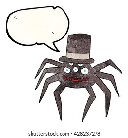 freehand speech bubble textured cartoon halloween spider