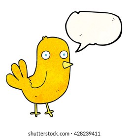 pájaro de caricatura texturizado con burbuja de voz libre
