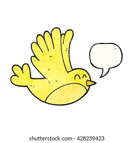 balão de fala à mão livre texturizado desenho animado pássaro