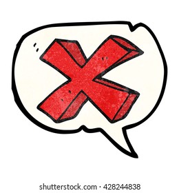 freehand speech bubble textured cartoon negative x symbol