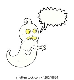 freehand speech bubble textured cartoon ghost