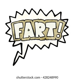 freehand speech bubble textured cartoon fart symbol